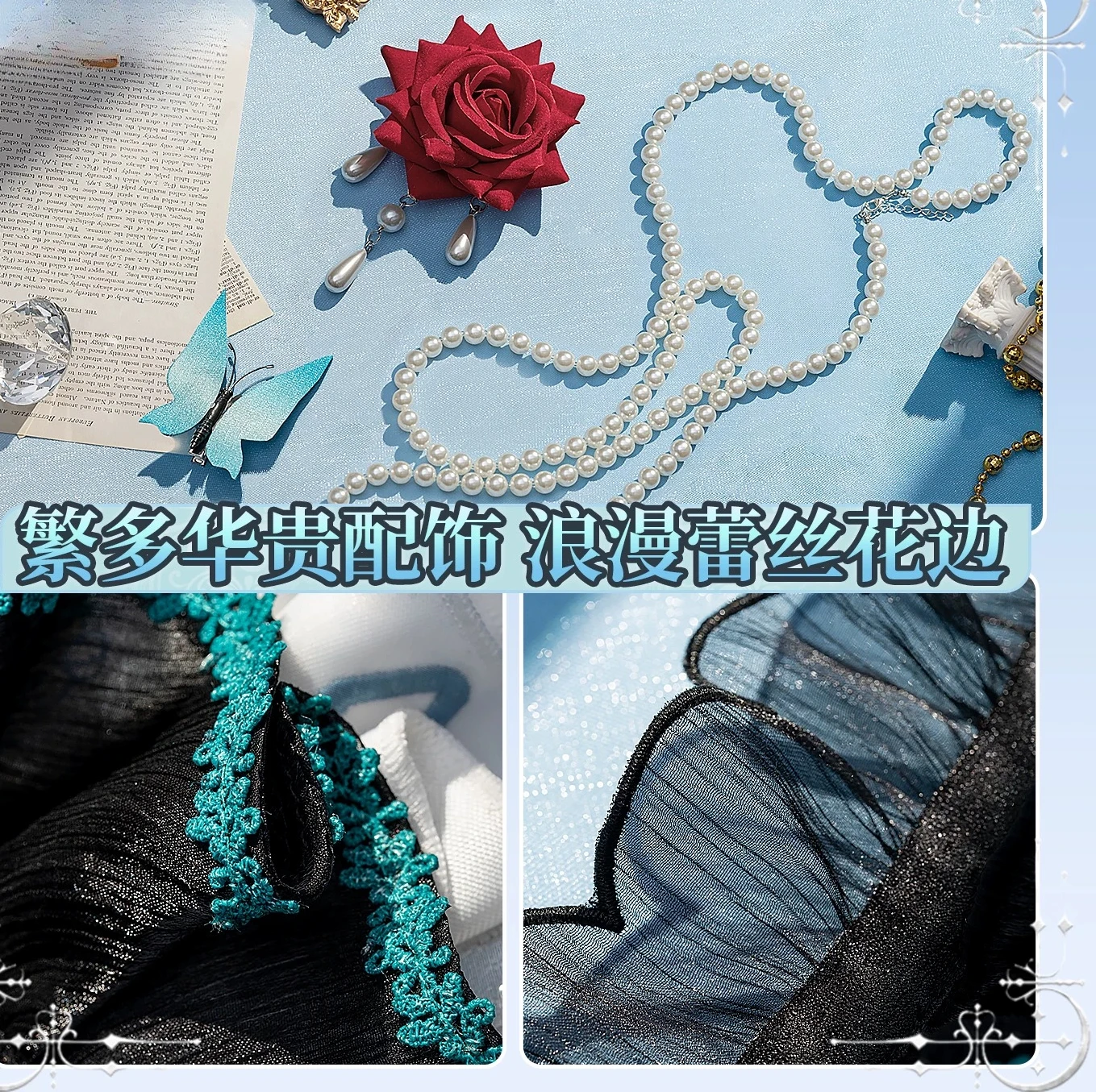 Фото Костюм для косплея Miku Cyan Butterfly Future Dress, полный комплект для женщин, на Хэллоуин, Комик-Кон, для ролевых игр, аниме-вечеринок №5