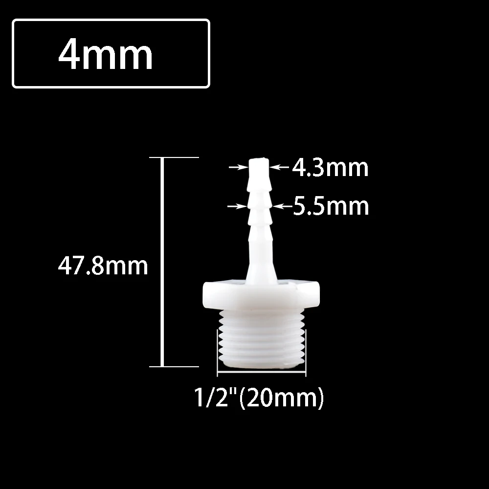 

Пластиковый соединитель для шланга G1/2 4/6/8/10/12/14/16/18/20 мм