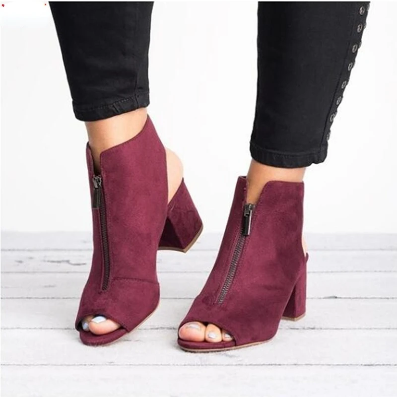 

2022 Spring European and American Women's Large Size Fish Mouth Thick Heel Sandals Women Sandals Open Toe Shoes Heels Women