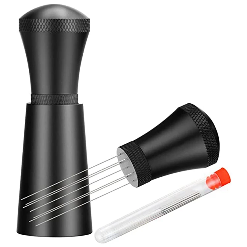 

Coffee Dispensing Tool 0.35Mm 7-Pin Espresso Blender With 8 Additional Replaceable Needles, Aluminum Handle With Stand