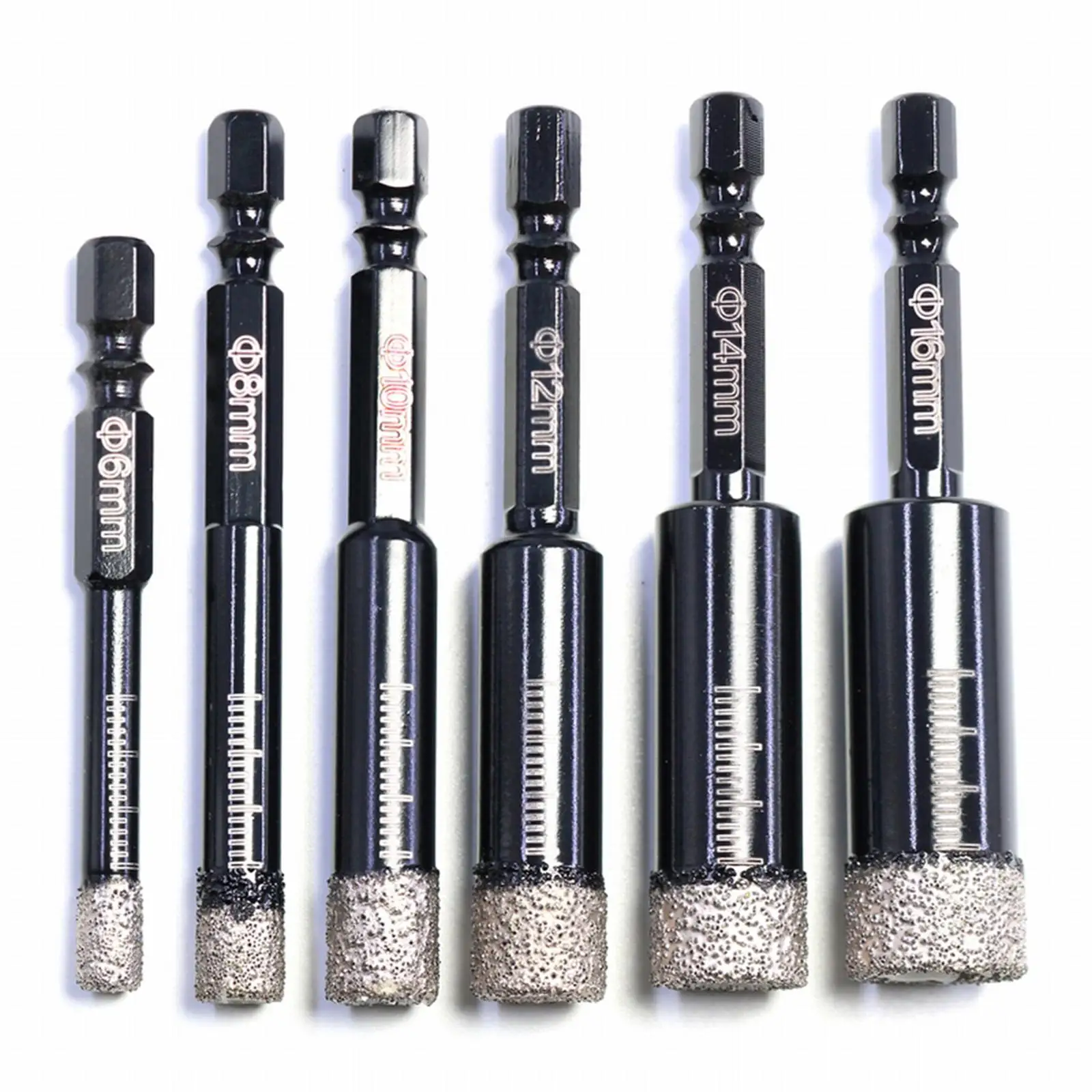 Dry Diamond Drill Bit Shank Diamond Saw 1/4 inch Hex Shank Drill Accessories Vacuum Brazed Saw for Marble Brick Ceramics