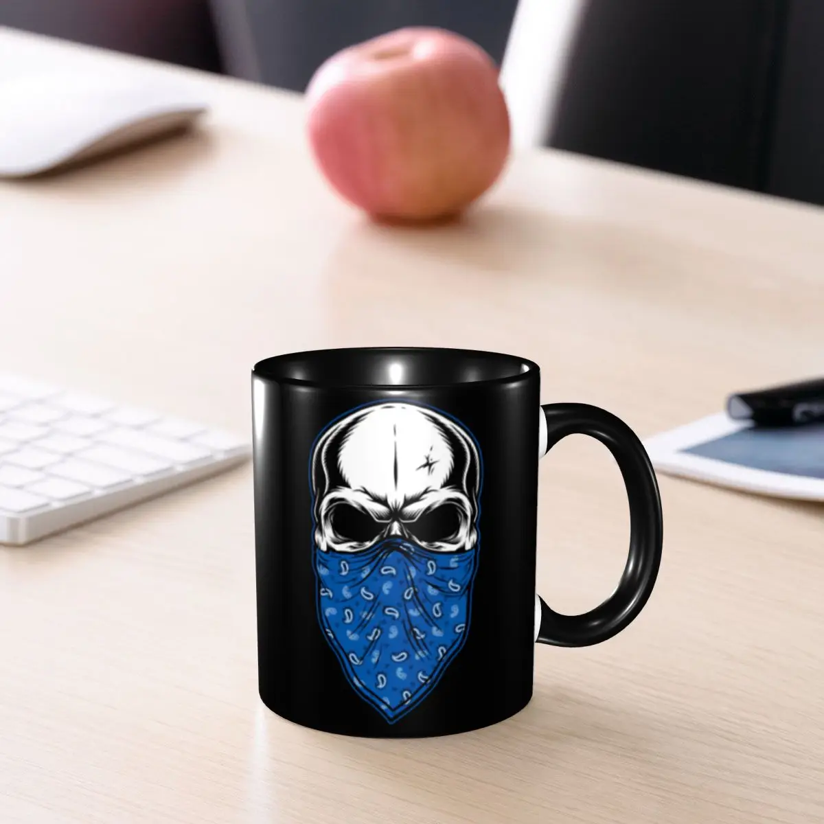 Promo CRIPS Skull W Bandana Mugs Funny Cups Mugs Print Funny Novelty R346 multi-function cups images - 6