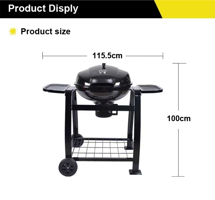 #For Outdoor Two Side Table Black Trolley Kettle Bbq Grill Portable Charcoal Barbecue Grill (art.: 3920cf85fa2b9) - 3920cf85fa2b9