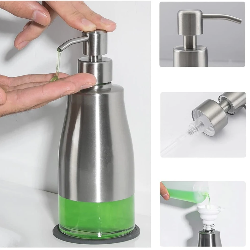

300ML Foaming Soap Dispenser Protective Coating Thickened Glass Facilitate Cleaning Protection Soaps Pump for Kitchen Bathroom