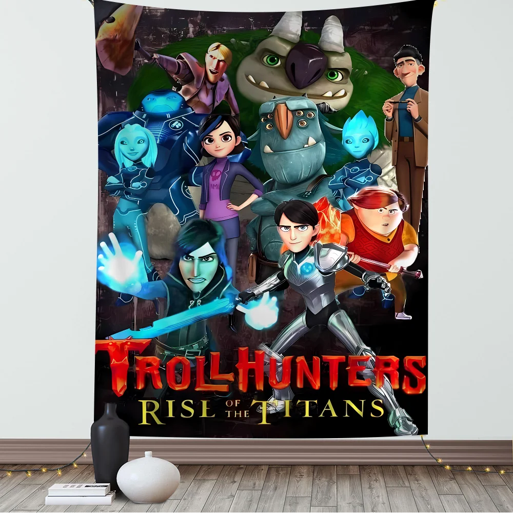 Настенный Гобелен В Стиле Аниме Триллиутеры С Мультяшным Принтом Полиэстер