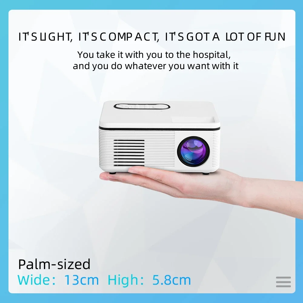 

LEJIADA S361 Portable Mini LED Projector HDMI-Compatible Supports HD 1080P Video Home Media Player Built-In Speaker