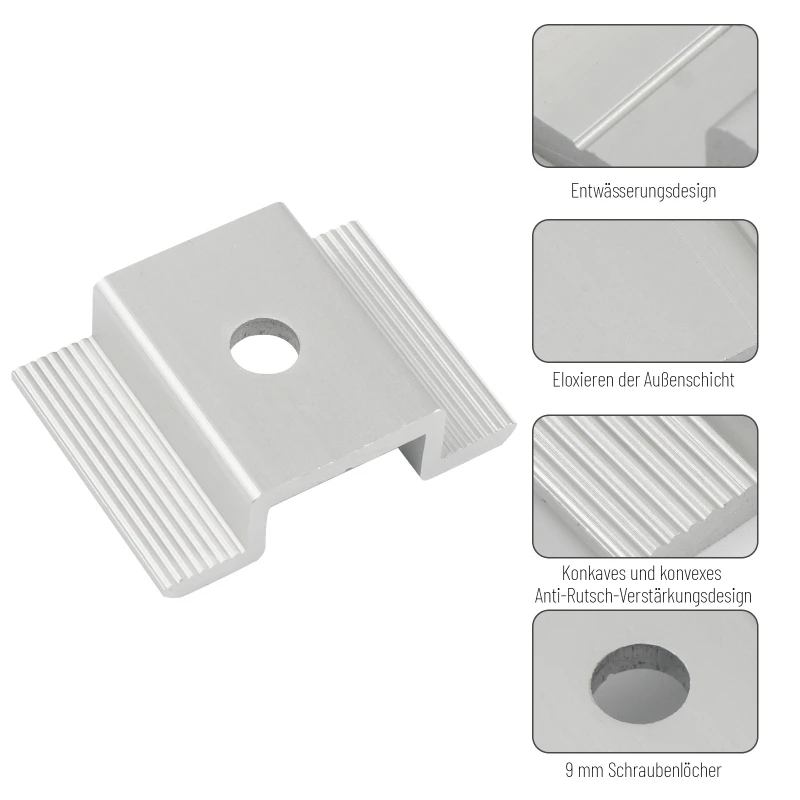 

20/50Pcs Solar Panel Adjustable Mid Clamps Solar Panel Mounting Bracket Clamp Solar System Accessories Easy to Install