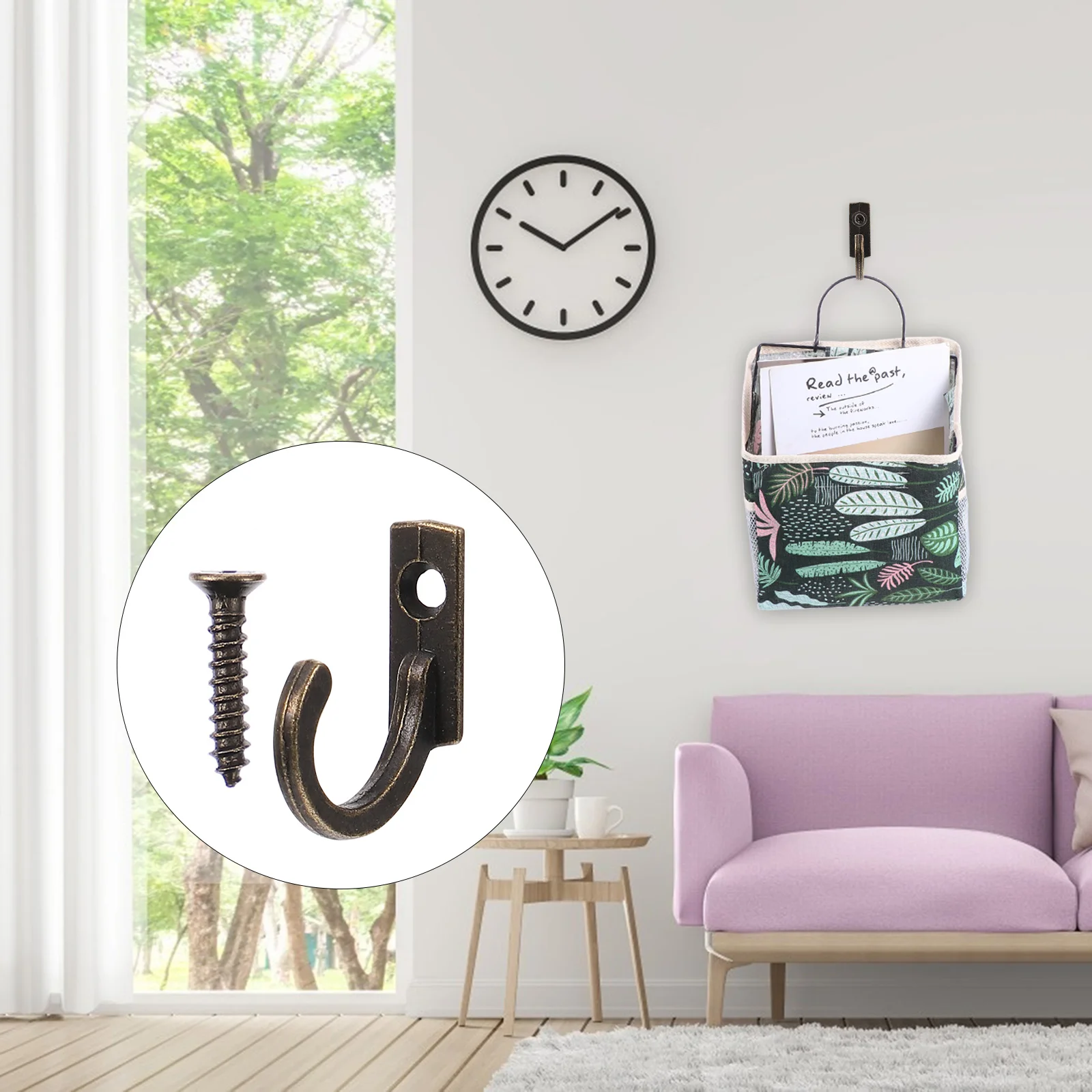 

50pcs Antique Style Wall Hooks Retro Small Alloy Hook for Bags Hats (Bronze)