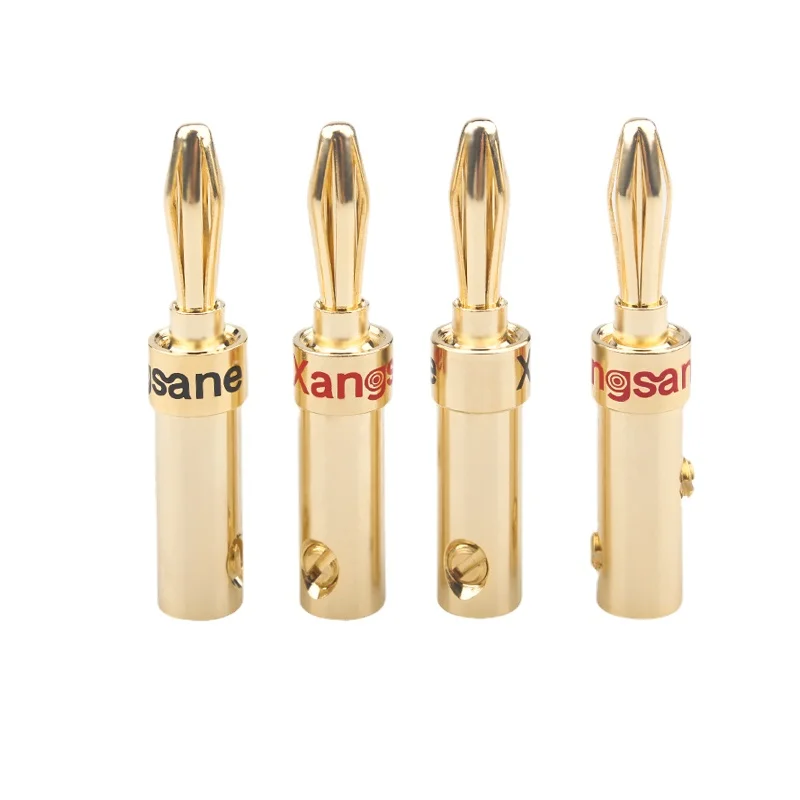 

50pcs HiFi Copper Gold-Plated Welding-Free Non-Magnetic DIY Speaker Cable Banana Plug