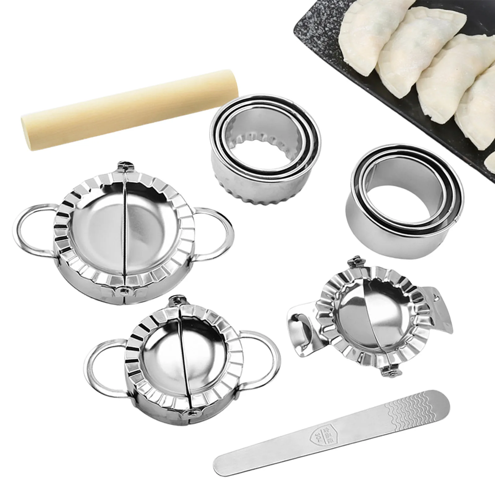 

Набор пресс-форм для пельменей, пресс-форма из нержавеющей стали для приготовления пельменей и резака для китайских пирогов, Равиоли, пирог...