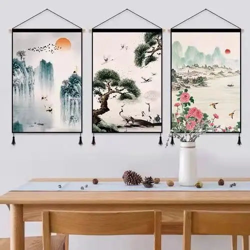 

Настенная живопись в китайском стиле, настенный постер в китайском стиле для гостиной, офиса, домашний декор в эстетике