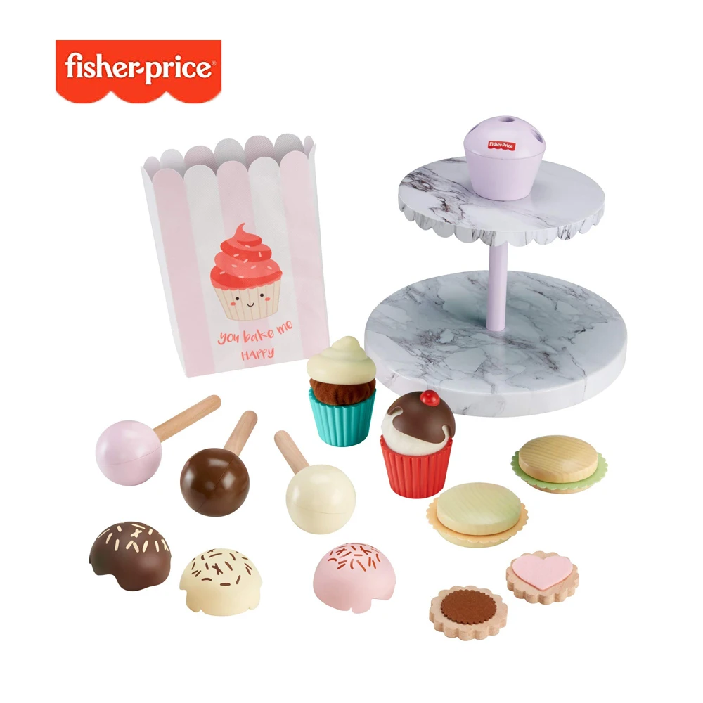 Fisher Price кухонные игрушки торт поп магазин 24 ролевые деревянные десерты выпечки