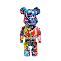 artistic colorful graffiti violent bear sculpture doll hand made ornaments home living room decoration crafts statue gift