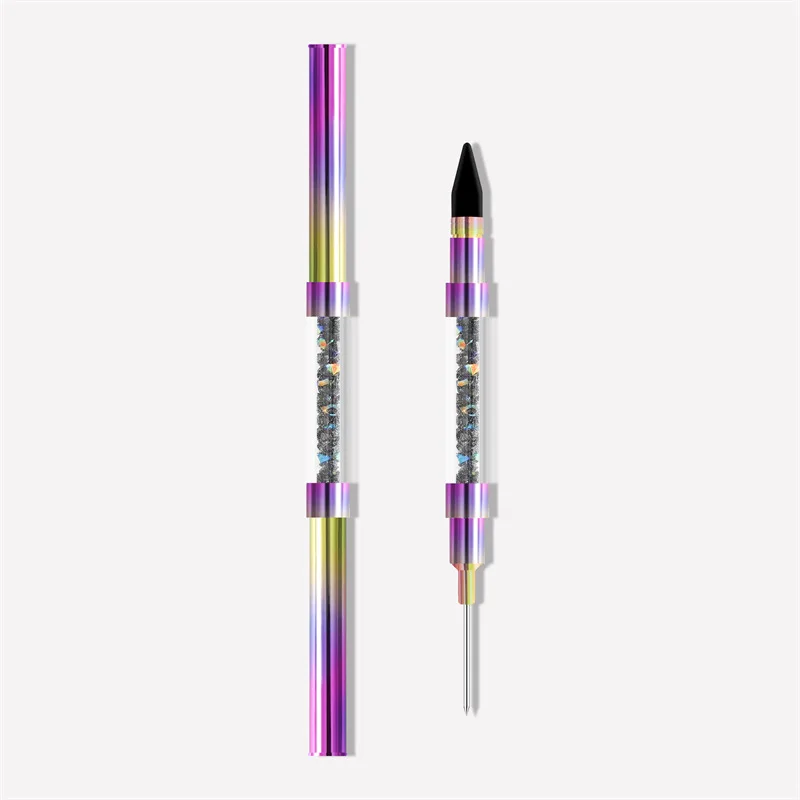 Акриловая Двухсторонняя ручка-точек для ногтей 1 шт. искусственный кристалл