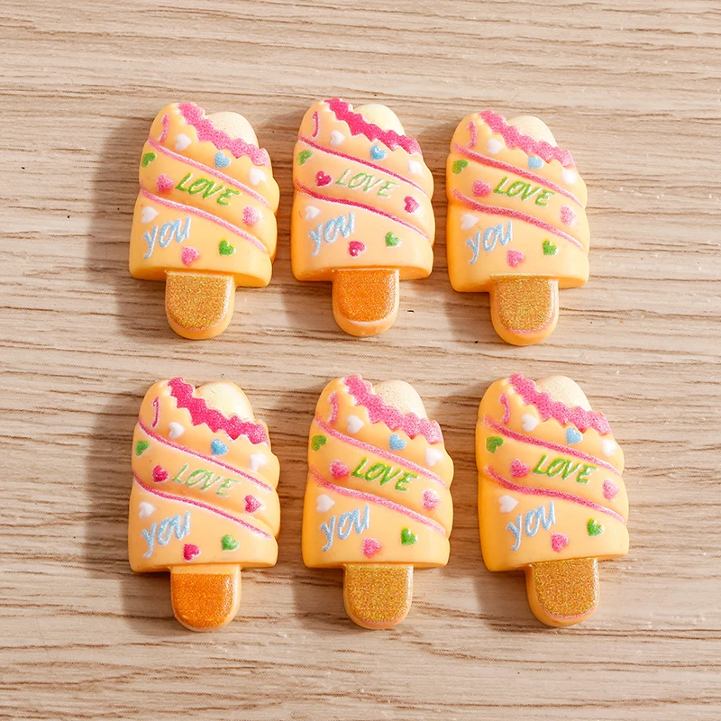 

10pcs Cute Resin Colorful Popsicle Flatback Cabochon Scrapbook DIY Crafts Home Decoration Jewelry Accessories