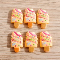 10pcs cute resin colorful popsicle flatback cabochon scrapbook diy crafts home decoration jewelry accessories