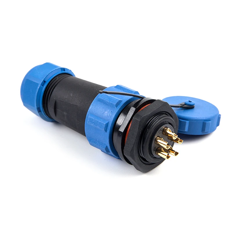 

1PC SP21 Waterproof Connector 2/3/4/5/7/9pin 12mm Panel Mount Connector Male And Female Connectors For 8-12mm Cable