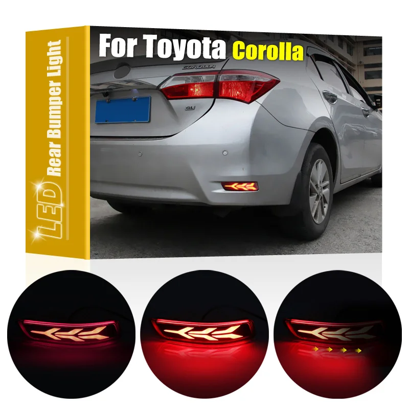 

2 шт., светодиодсветодиодный задние фсветильник Ри для Toyota Corolla Altis 2014 2015 2016-2018