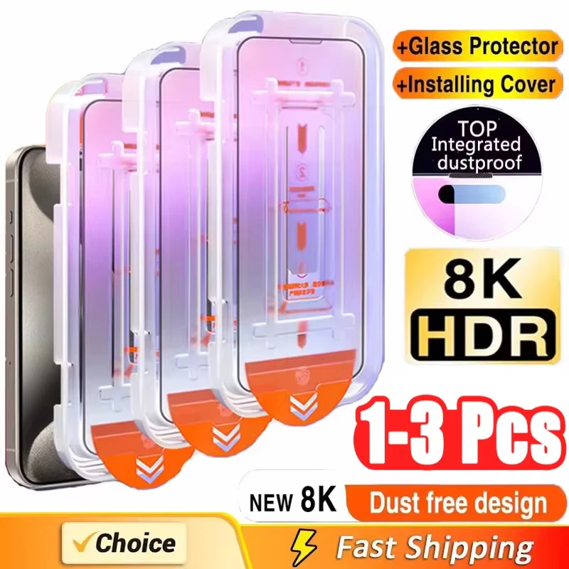 1-3PCS Automatic Installation Screen Protector For Xiaomi Poco X3 X6 X5 X4 F5 F6 M6 M4 M2 M3 Pro Redmi 14C 13 10 13C 10C 12C A3