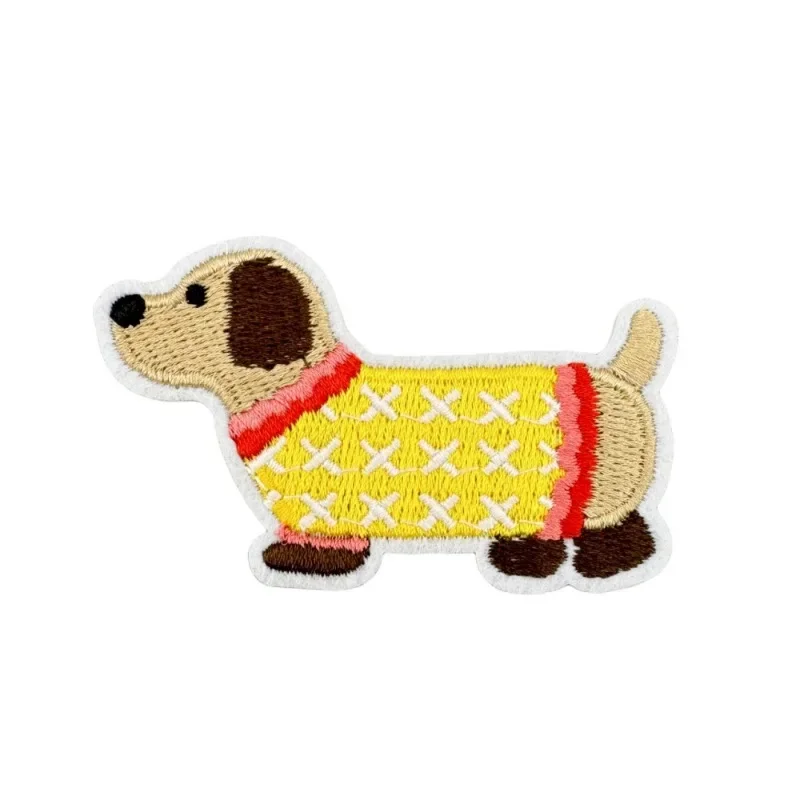 Милый мультяшный собака Винер щенок железный вышитый значок нашивки для