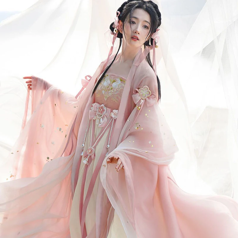 Hanfu Dress Women Ancient Chinese Traditional Hanfu Set Female Cosplay Costume Party Outfit Summer Hanfu Pink Dress  For Women