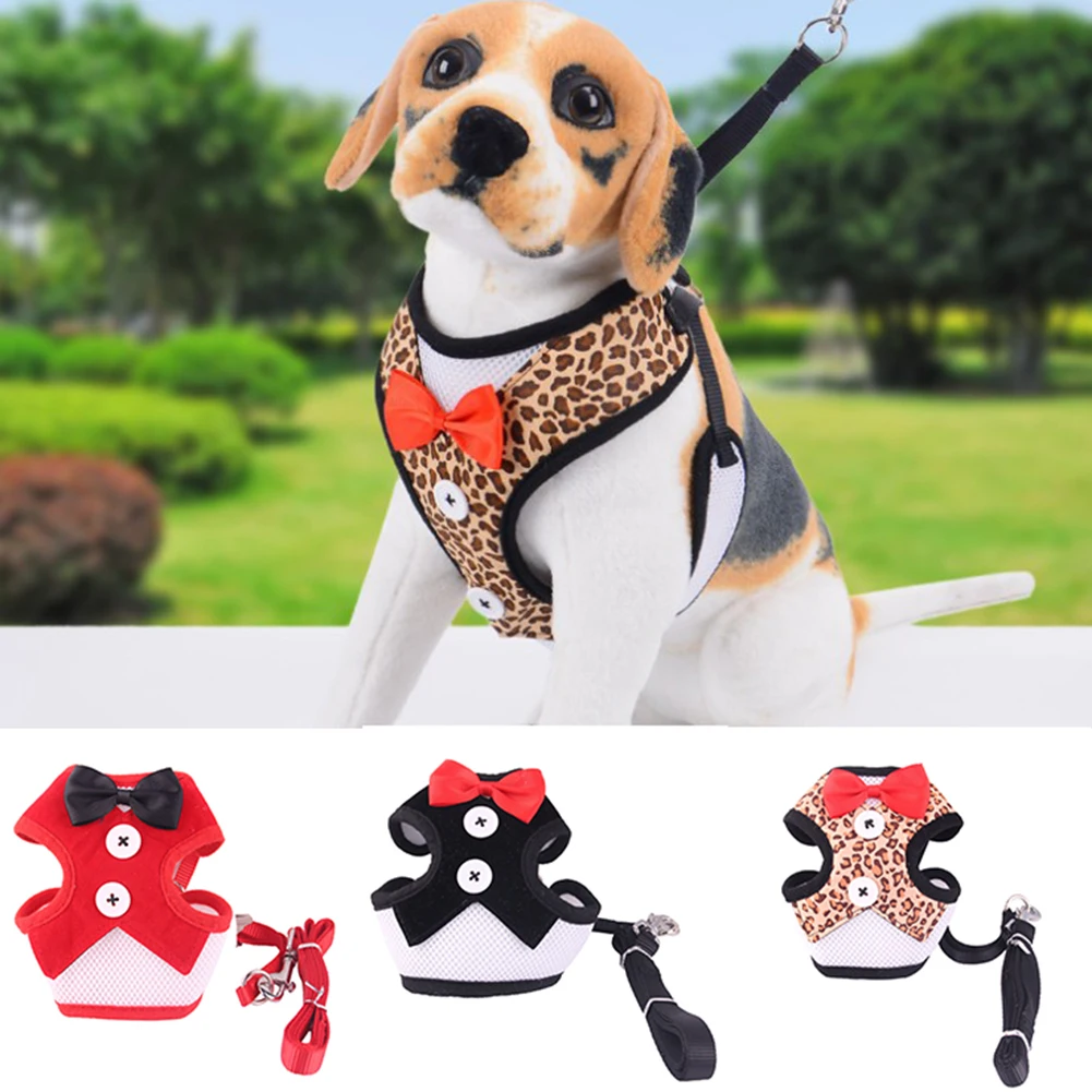 

Small Dog Nylon Harness Breathable Practical Puppy Dog Harness Vest And Leash Set Available In All Seasons Pet Accessories