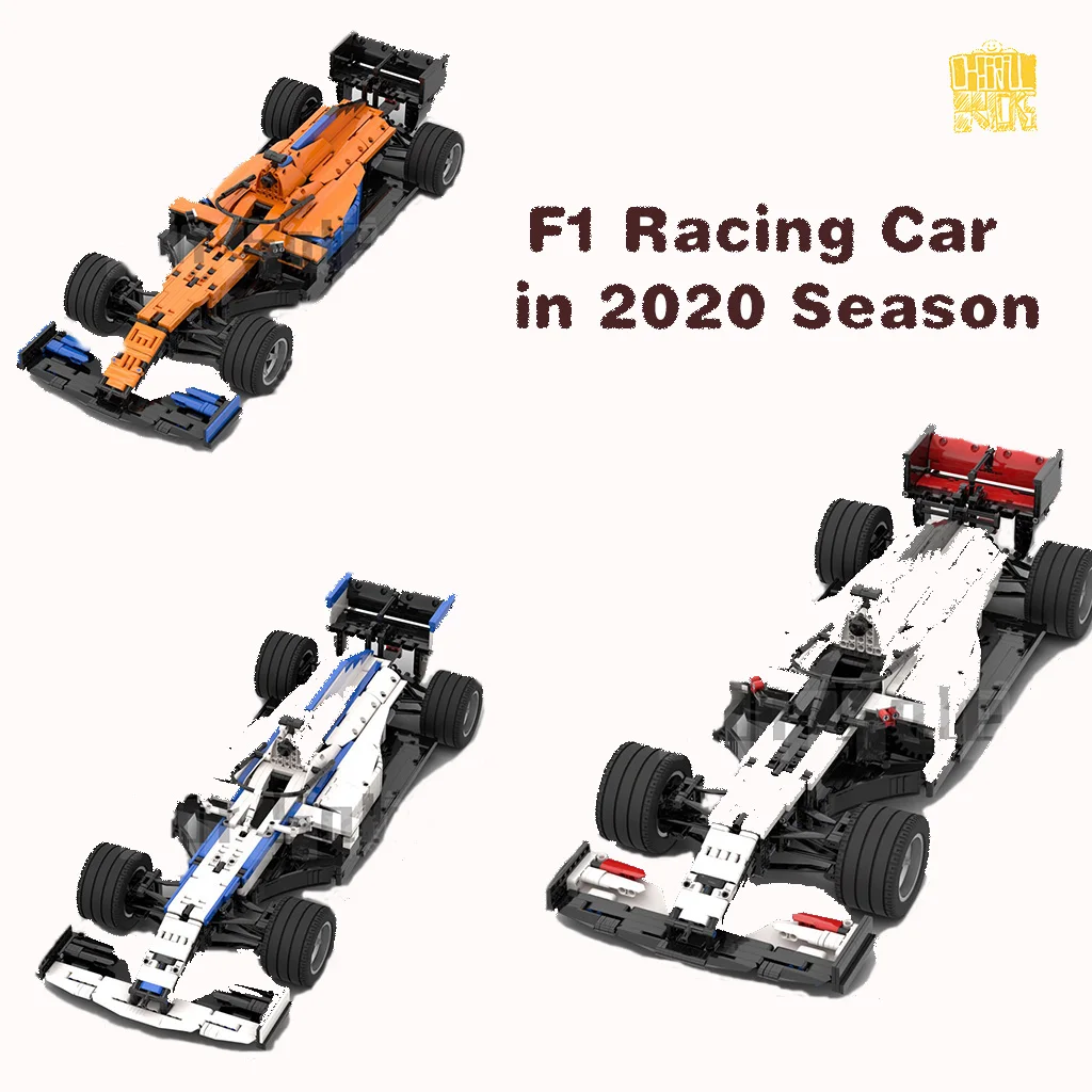 

MOC47392 W43 47258 Vf-20 47398 MCL35 iRacing Car F1 2020 Season Model With PDF Drawings Building Blocks Bricks Christmas Gift