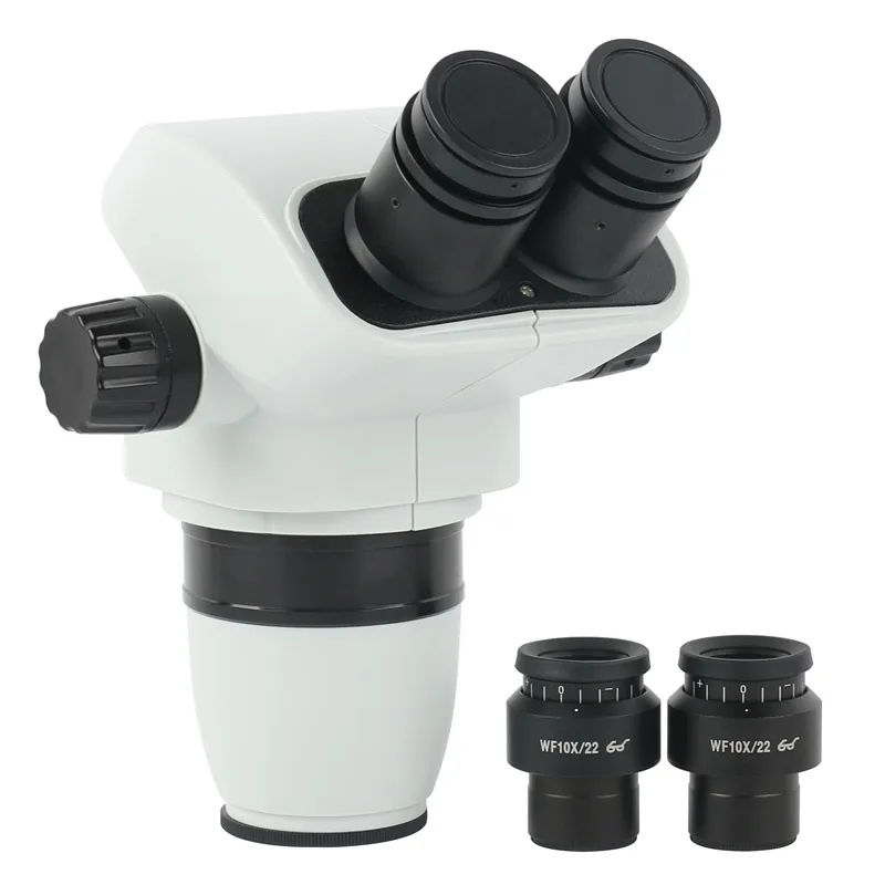 

Stereo Binocular Microscope Head 6.7X-45X Continuous Zoom ST6745 Adjustable Diopter WF10X/22MM Wide Angle Eyepiece