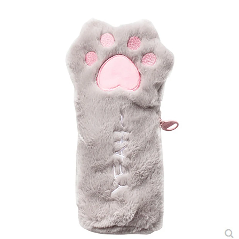 Cute Cat Paw Lipstick Cosmetic Coin Purse Storage Bag Wallets Women Makeup Handbags School Stationery Pencil Cases Pouch Pen Bag