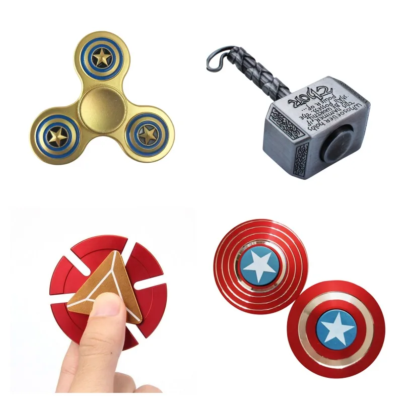 

Marvel Iron Man Captain America Thor Anime Peripheral Fidget Spinner Creative Puzzle Decompression Children's Toy Holiday Gift