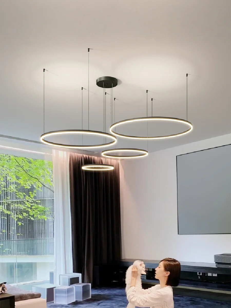 

Nordic Chandelier Creative pendant lamp Log style Modern lights Luxury round lamp Living room pendant lamp 2022 new bedroom lamp