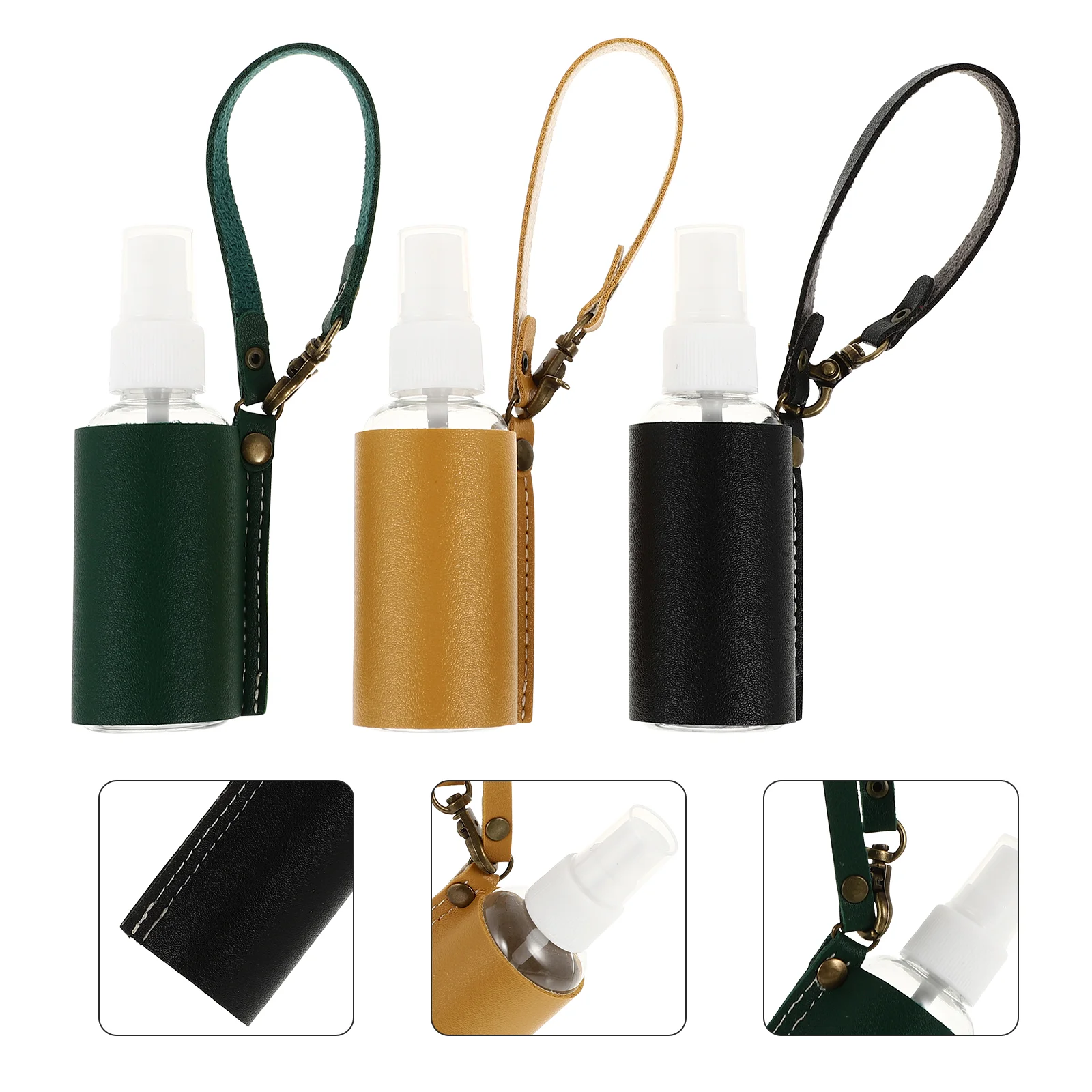 

Bottle Spray Bottles Keychain Perfume Travel Empty Pu Mist Cover Essential Mini Holder Water Hand Liquid Little Container