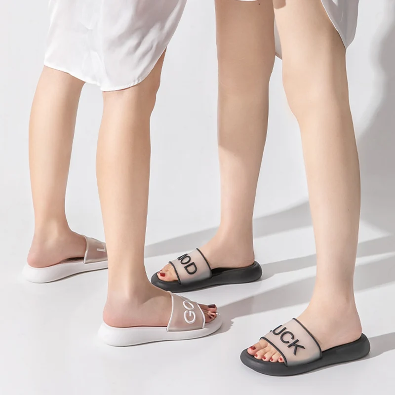 Women Letter Graphic Slides Fashion Slippers For Vacation Women Slides Summer New Platform Non-Slip Sandals Bathroom Woman Shoes