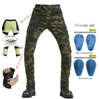loong biker motorcycle riding pants motocross cycling protection jeans knight biker loose straight trousers loose straight camo