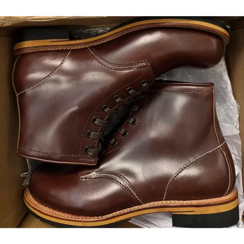 Мужские ботинки высокого качества, ботильоны на танкетке из коровьей кожи с круглым носком и рантом Goodyear, ботинки для инструментов