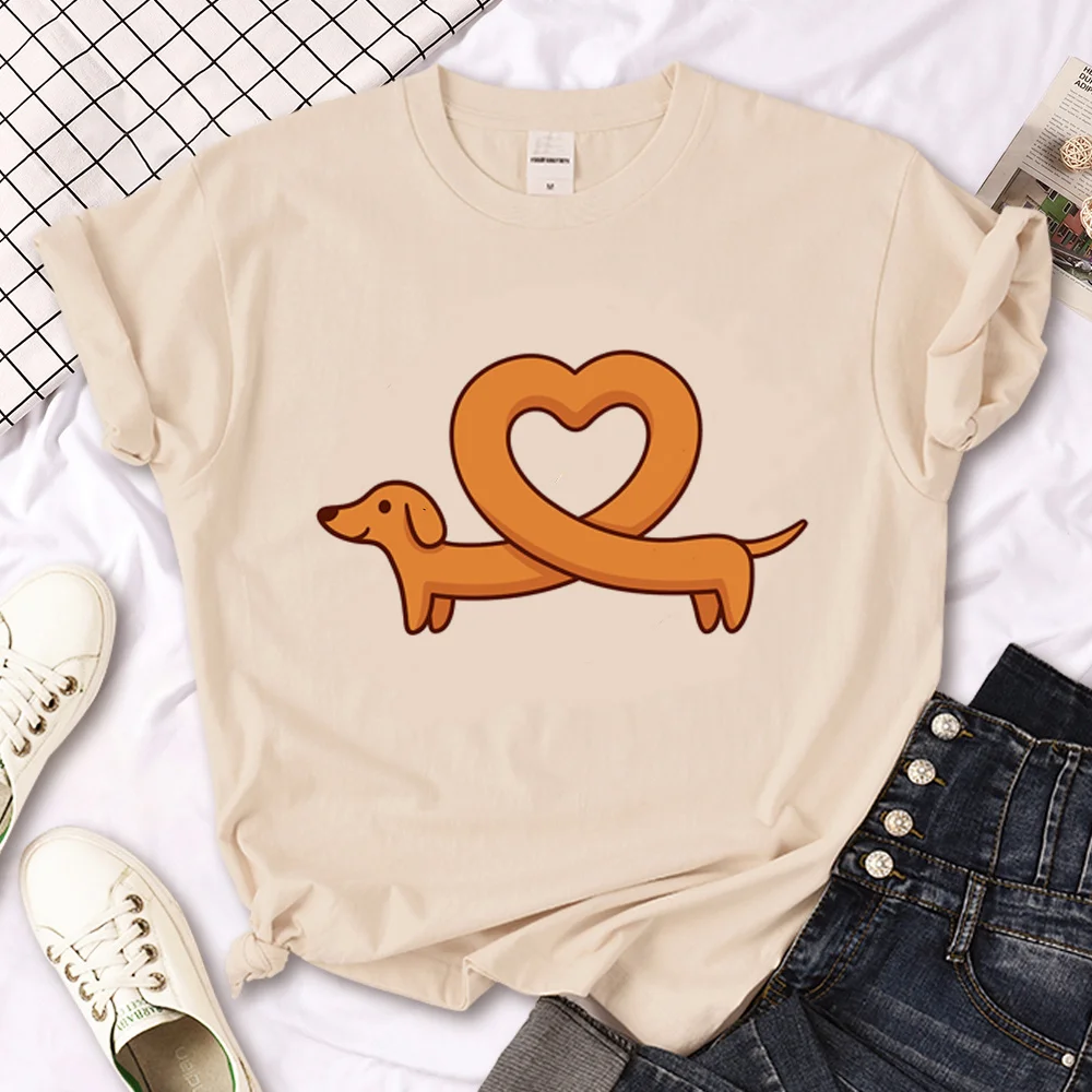 

Dachshund t-shirts women manga funny top female y2k 2000s clothes