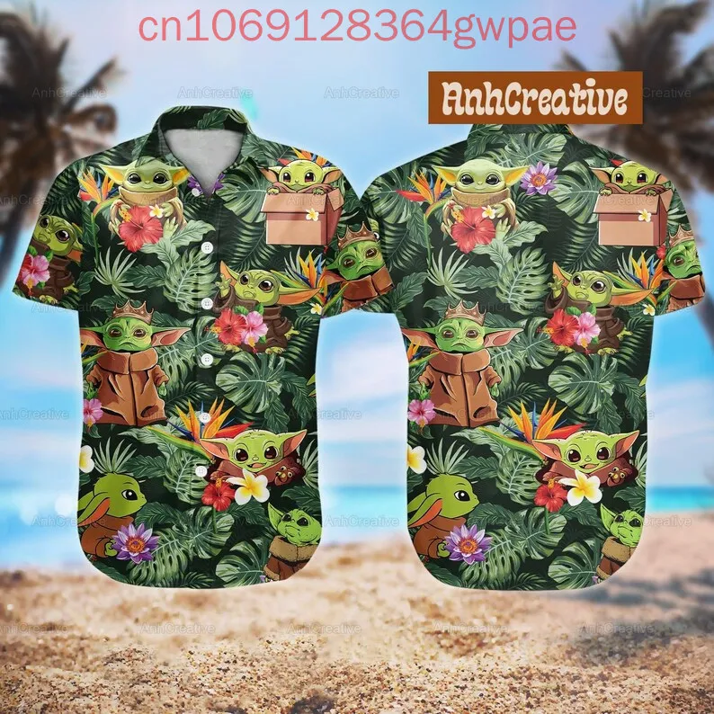 Тропическая гавайская рубашка Disney Darth Vader Stormtrooper Baby Yoda мужская и женская Aloha
