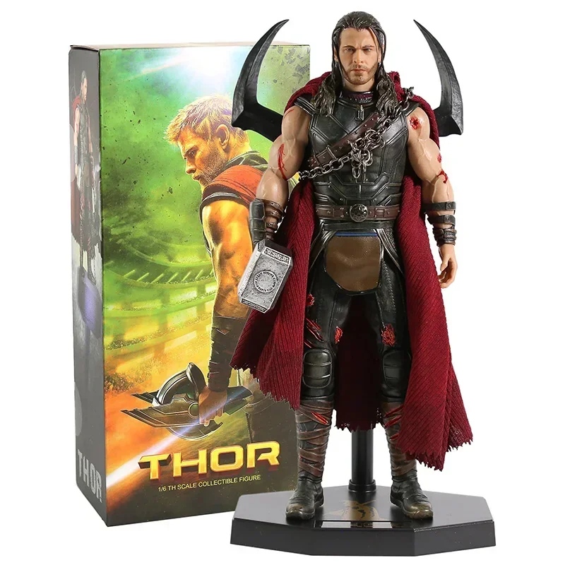 32 см Hero Mainan Gila Thor Ragnarok Patung Skala 1/6 Фигурка статуя ПВХ Модель Pahlawan Super Brinquedos Коллекция