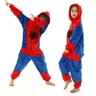 Пижама-Кигуруми для мальчиков и девочек, мультяшный рисунок, герои пауков, аниме косплей костюм, цельнокроеный комбинезон с капюшоном, одежда для сна для малышей