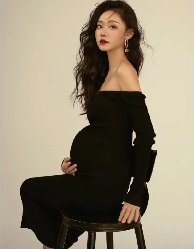 Сексуальные Платья для беременных Sepzay фотосъемки с длинным рукавом и открытой