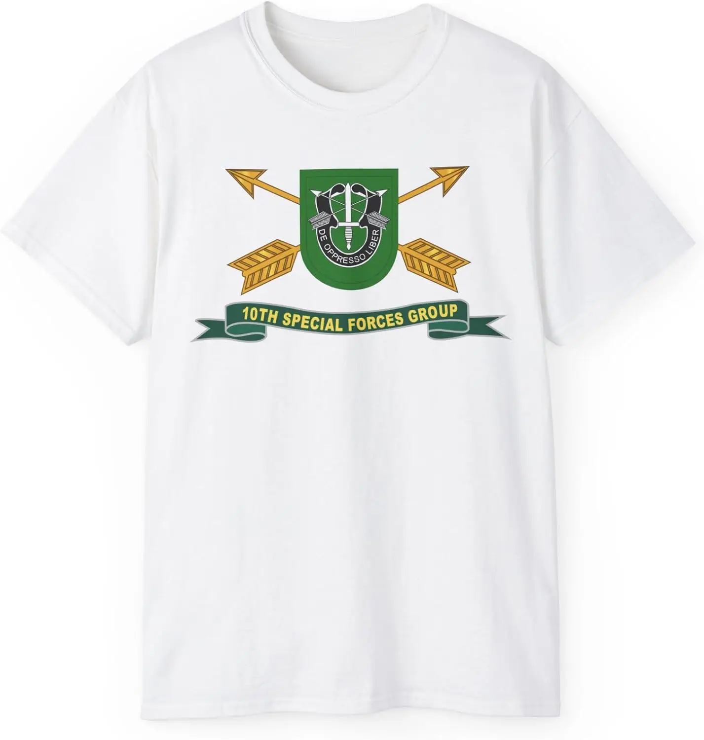 Футболка унисекс из хлопка 10-й группы спецназа-вспышка w Br-лента X 300 |