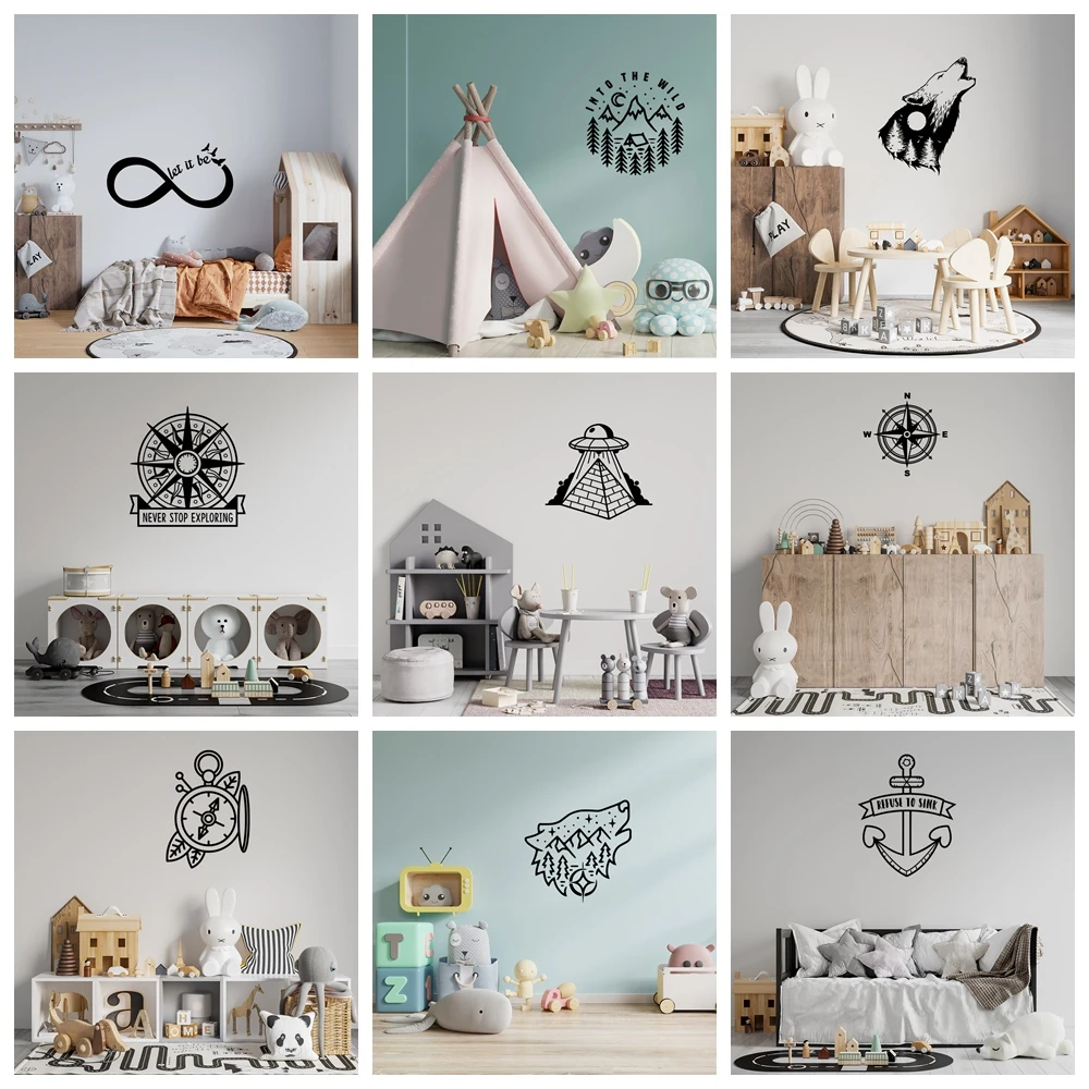 1 шт. декоративная настенная наклейка в виде НЛО для детской комнаты