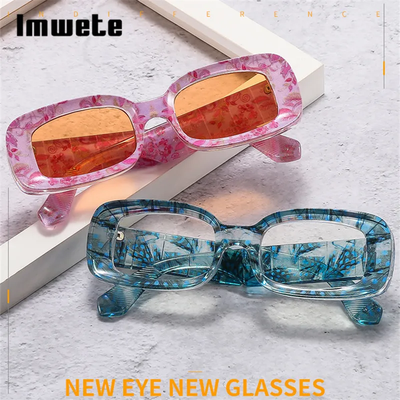 Маленькие прямоугольные солнцезащитные очки Imwete женские винтажные брендовые
