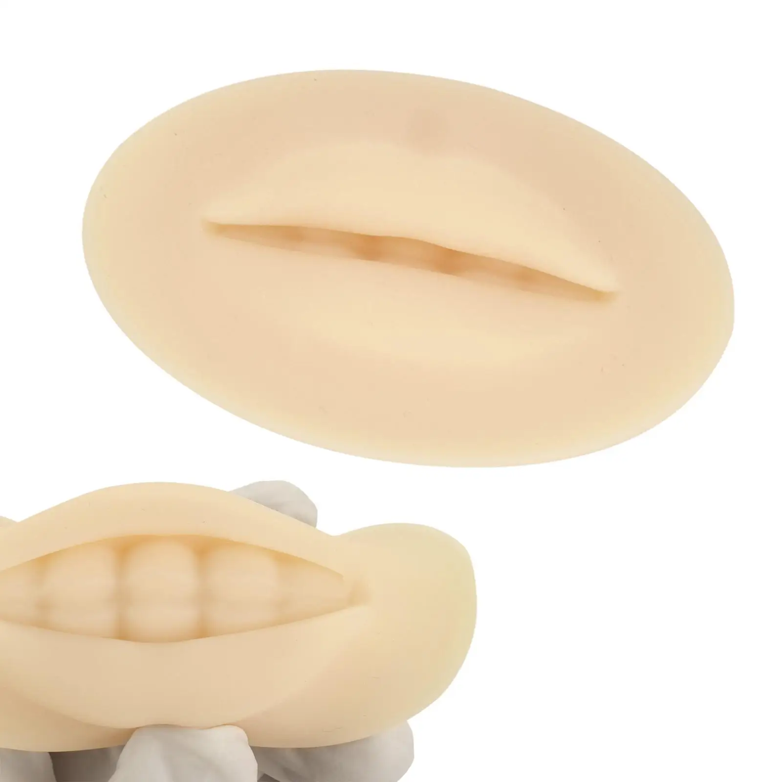 

3D Lips Practice Silicone Durable Multipurpose Imitation Mold Fake Skin Waterproof Open Mouth Soft for Makeup Artists Beginners