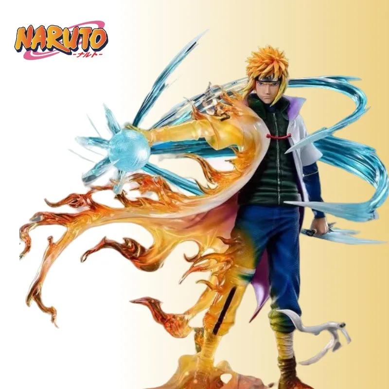 

26cm Naruto Namikaze Minato Anime Figures Gk Figurine With Led Pvc Statue Rasengan Collectible Decoration Model Kids Toys Gifts