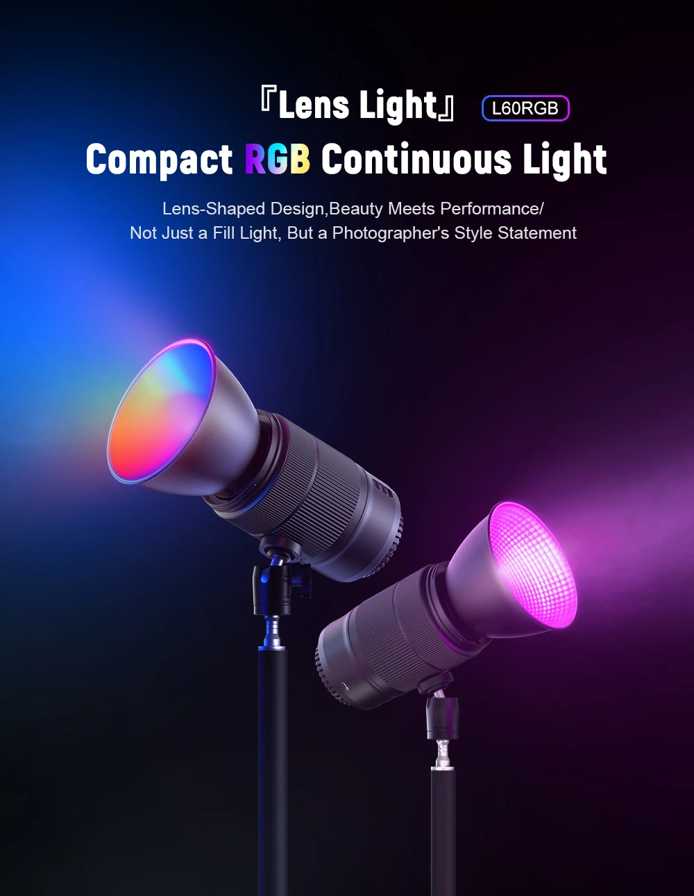 Фото LUXCEO L60 RGB / двухцветный заполняющий светильник Мини-портативный светильник для фотосъемки №2