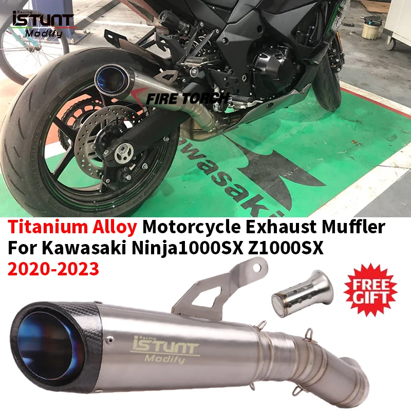 

Выхлопной глушитель без шнуровки из титанового сплава для Kawasaki Ninja1000SX Z1000SX 2020 2021 2022 2023