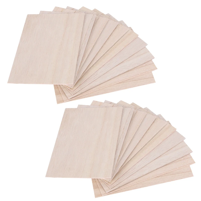 

20Pcs Balsa Wood Sheets Wooden Plate 150 X 100 X 2Mm For House Ship Craft Model DIY