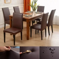 dining chair coverssolid pu leather waterproof and oilproof stretch dining chair protector cover slipcover