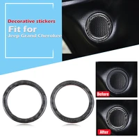 car rear loudspeaker audio speaker trim carbon fiber sticker fit for fit for jeep grand cherokee 2011 2020 car accessories